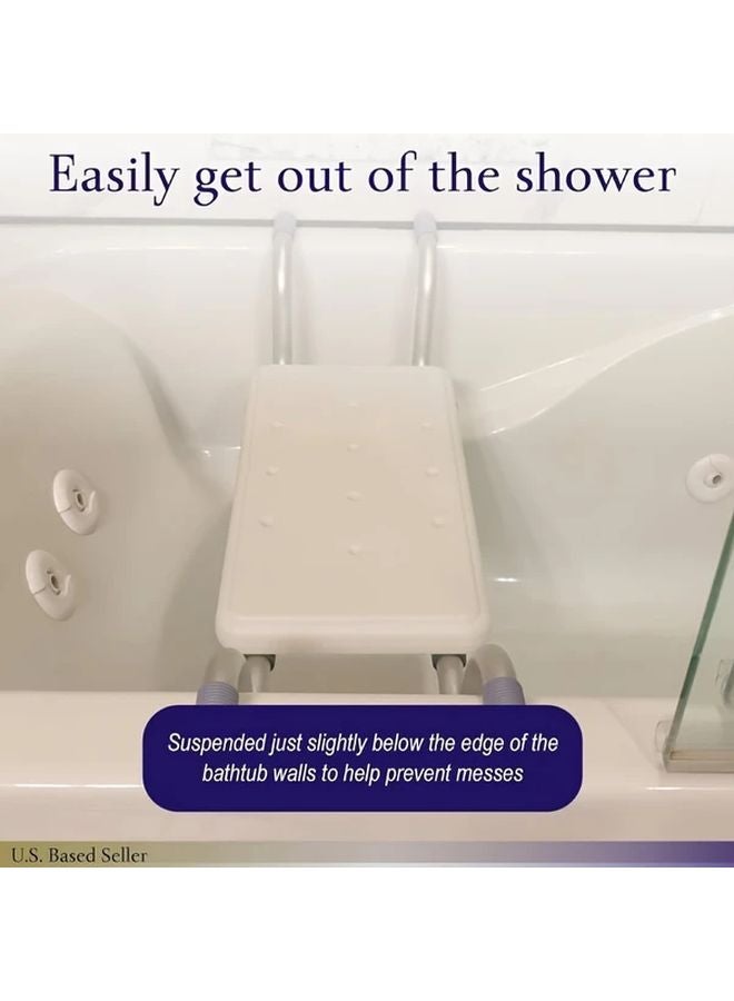 Adjustable Heavy Duty Bathtub Seat For Seniors Non Slip Shower Stool Holds 350 Lbs - Image 4
